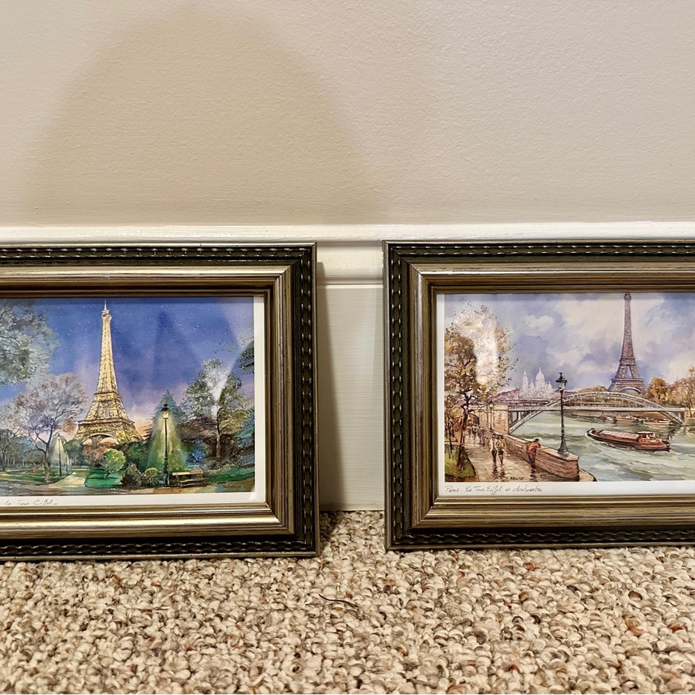 Elegant Parisian Art Prints Set with Black Frames